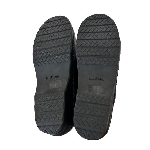 LL Bean Black Leather Slip On Clogs Sz 7.5 - Picture 6 of 9